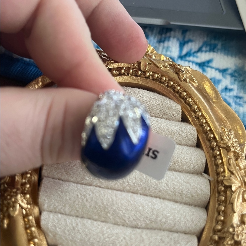 Elegant Blue and Silver Ring, NWT - Picture 2 of 3